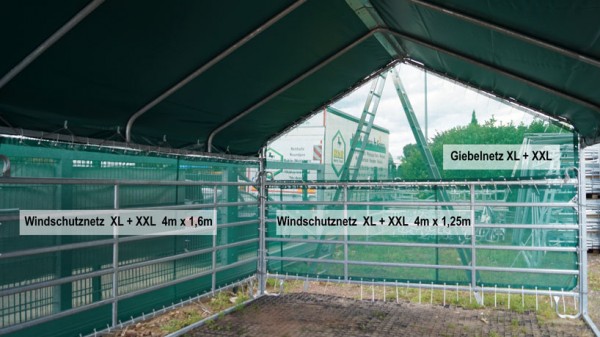 Windschutznetz Giebelnetz Weideunterstand XL + XXL